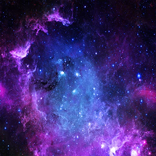 Loussiesd Galaxis Polsterstoff Meterware,Lila blau Universum Sternenhimmel Polsterstoff für Stühle,Dekostoff zum Thema Weltraum für DIY Projekte im Freien und zu Hause,276x160cm,Blau Lila von Loussiesd