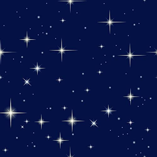 Loussiesd Galaxy Polsterstoff Meterware, Weltraum Sternenhimmel Outdoor Stoff Meterware, Universe Twinkle Stars Dekorationsstoff für Polster und Heimwerkerprojekte, 184 x 150 cm, Blau Weiß von Loussiesd