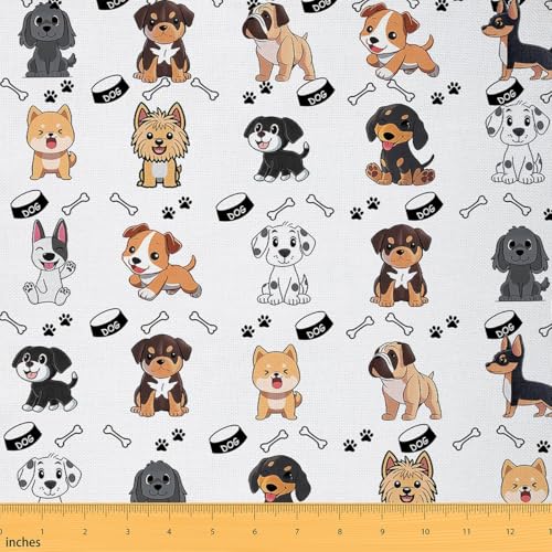 Loussiesd Hund Stoff 92x150cm Cartoon Hund Stoff Meterware Welpe Hund Patchwork Stoffe Niedliche Tier Druck Stoffpaket Kawaii Knochen für Patchwork Handgemachten Quilten Wasserdichter Polsterstoff Loussiesd Hund Stoff 92x150cm Cartoon Hund Stoff Meterware Welpe Hund Patchwork Stoffe Niedliche Tier Druck Stoffpaket Kawaii Knochen für Patchwork Handgemachten Quilten Wasserdichter Polsterstoff von Loussiesd