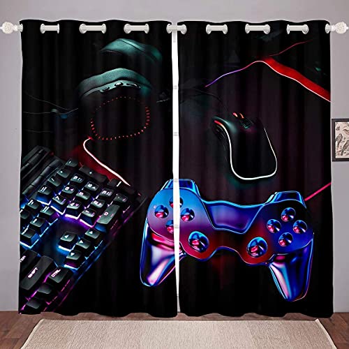 Loussiesd Jungen Spieler 2er Set Vorhang 3D Spielpad Kinder Videospiele Blickdichte Vorhänge Dekor für Teenager Spielen Regler Fenstervorhang 175x140cm Farbverlauf Schaltfl?chen Raumdekor Loussiesd Jungen Spieler 2er Set Vorhang 3D Spielpad Kinder Videospiele Blickdichte Vorhänge Dekor für Teenager Spielen Regler Fenstervorhang 175x140cm Farbverlauf Schaltfl?chen Raumdekor von Loussiesd