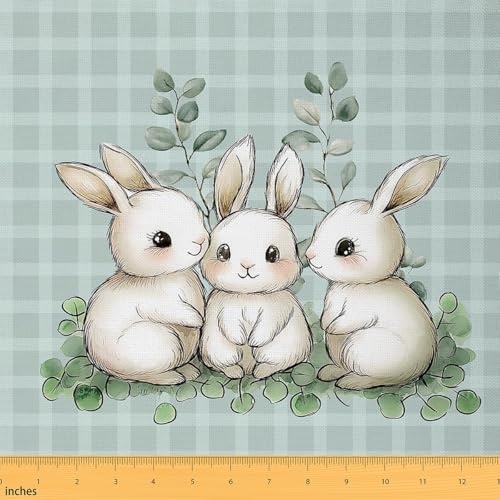 Loussiesd Kawaii Little Bunny Stoff 92x150cm Check Cartoon Kaninchen Stoff Meterware Osterblume Nettes Tier Patchwork Stoffe für DIY Nähmuster Handwerk 3D Tier Thema Polsterstoff Loussiesd Kawaii Little Bunny Stoff 92x150cm Check Cartoon Kaninchen Stoff Meterware Osterblume Nettes Tier Patchwork Stoffe für DIY Nähmuster Handwerk 3D Tier Thema Polsterstoff von Loussiesd
