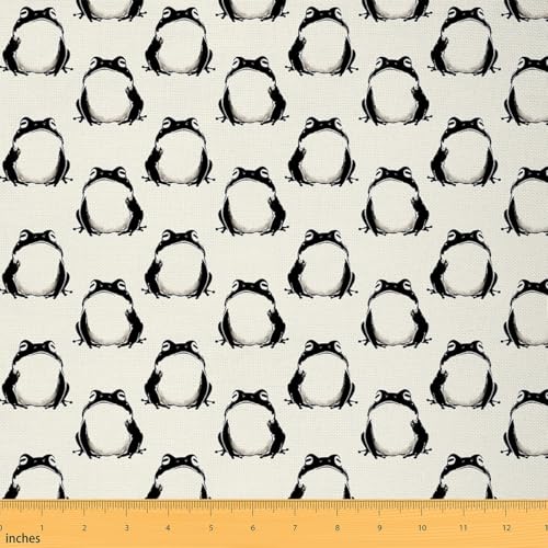Loussiesd Kinder Frosch Stoff Meterware 920x150cm für Stühle Kawaii dekor Dekorative Patchwork Stoffe Tier Drucken Wasserdichter Stofffor Stühle Cartoon Japanischer Stil DIY Reupholstery Polsterstoff von Loussiesd