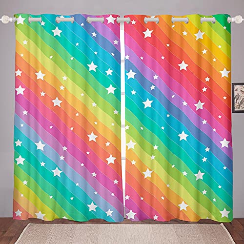 Loussiesd Kinder Mädchen Fenstervorhang 245x140cm Regenbogen Sterne Drucken Kleinkind Frauen Bunt Streifen Blickdichte Vorhänge Farbstreifen Dekorativ Vorhänge Mikrofaser Loussiesd Kinder Mädchen Fenstervorhang 245x140cm Regenbogen Sterne Drucken Kleinkind Frauen Bunt Streifen Blickdichte Vorhänge Farbstreifen Dekorativ Vorhänge Mikrofaser von Loussiesd