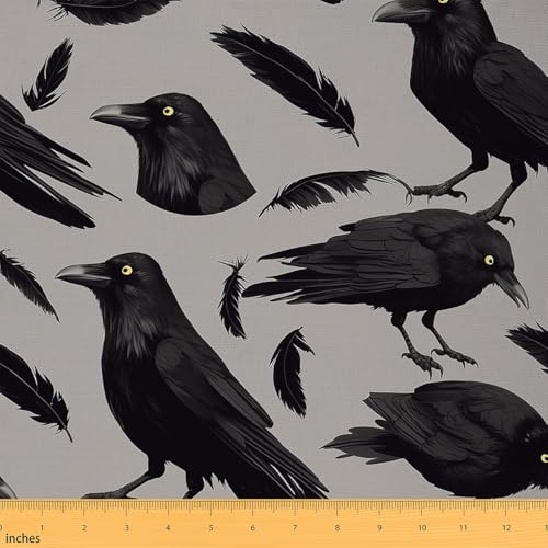 Loussiesd Kinder Rabe Stoff Meterware 92x150cm Schwarz Federn Vogel Thema Dekorative PatchworkStoffe Goth Kunst Wasserdichter Stoff für Stühle Outdoor Loussiesd Kinder Rabe Stoff Meterware 92x150cm Schwarz Federn Vogel Thema Dekorative PatchworkStoffe Goth Kunst Wasserdichter Stoff für Stühle Outdoor von Loussiesd