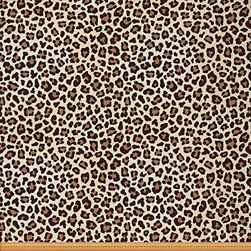 Loussiesd Leopard Drucken Polsterstoff für Stühle Cheetah Wild Tier Drucken Stoff von The Yard Tier Drucken Safari Dekostoff für Polster und Heimwerkerprojekte Braun Schwarz 460x150cm von Loussiesd