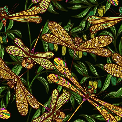 Loussiesd Libellen-Polsterstoff Meterware, dekorativer, mit Libelle bedruckter Polsterstoff für Stühle, Blätter, Äste, Naturvibes, dekorativer wasserdichter Outdoor-Stoff, 92 x 150 cm, dunkelgrün Loussiesd Libellen-Polsterstoff Meterware, dekorativer, mit Libelle bedruckter Polsterstoff für Stühle, Blätter, Äste, Naturvibes, dekorativer wasserdichter Outdoor-Stoff, 92 x 150 cm, dunkelgrün von Loussiesd