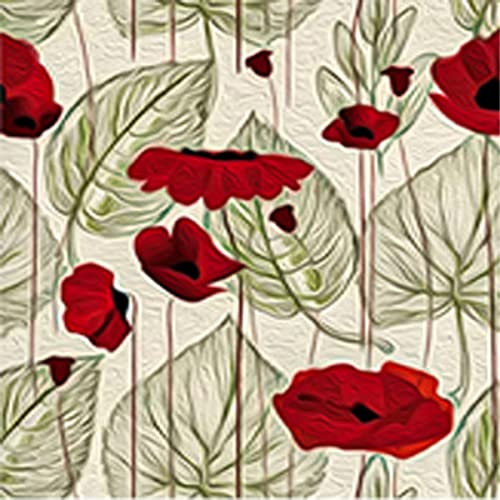 Loussiesd Mohnblumen-Polsterstoff für Stühle, rote Blumenblätter, Outdoor-Stoff, Meterware,er, rustikaler botanischer Dekorationsstoff für Polster und Heimwerkerprojekte, 92 x 150 cm, Farngrün Loussiesd Mohnblumen-Polsterstoff für Stühle, rote Blumenblätter, Outdoor-Stoff, Meterware,er, rustikaler botanischer Dekorationsstoff für Polster und Heimwerkerprojekte, 92 x 150 cm, Farngrün von Loussiesd