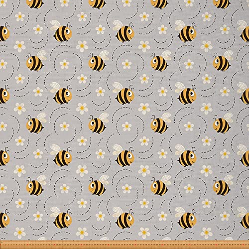 Loussiesd Niedlicher Karikatur Bienen Möbelstoff Frühlingsblumen Tierstoff Meterware Blütenblume botanischer Dekorationsstoff für Polster und Heimwerkerprojekte Outdoor Stoff 92x150cm Gelbgrau Loussiesd Niedlicher Karikatur Bienen Möbelstoff Frühlingsblumen Tierstoff Meterware Blütenblume botanischer Dekorationsstoff für Polster und Heimwerkerprojekte Outdoor Stoff 92x150cm Gelbgrau von Loussiesd