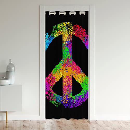 Loussiesd Peace Art Türvorhang, Privatsphäre, bunt, Hippie-Friedenskunst, Türabdeckung, Vorhang, lebendig, mehrfarbig, Batikfarbe, waschbar, Schranktürabdeckung, 40,6 x 61 cm, Küchendekoration, 86 x 203 cm, 1 Panel Loussiesd Peace Art Türvorhang, Privatsphäre, bunt, Hippie-Friedenskunst, Türabdeckung, Vorhang, lebendig, mehrfarbig, Batikfarbe, waschbar, Schranktürabdeckung, 40,6 x 61 cm, Küchendekoration, 86 x 203 cm, 1 Panel von Loussiesd
