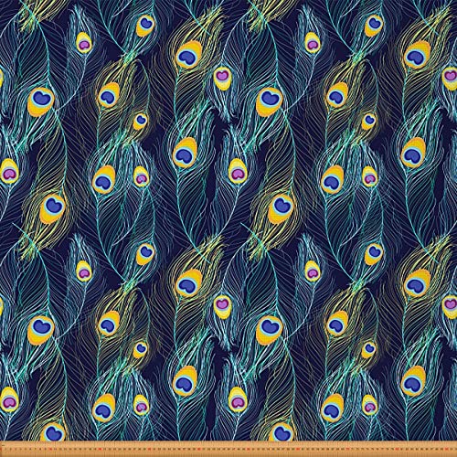 Loussiesd Pfauenstoff Meterware Schönes Aquarell Pfauenfedern Entwurf Thema Polsterstoff für Stühle Couch Tierthema Dekor wasserdichter Stoff 92x150cm Dunkelblau Loussiesd Pfauenstoff Meterware Schönes Aquarell Pfauenfedern Entwurf Thema Polsterstoff für Stühle Couch Tierthema Dekor wasserdichter Stoff 92x150cm Dunkelblau von Loussiesd
