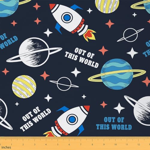 Loussiesd Rakete Stoff 92x150cm Weltraum Astronaut & Rakete Stoff Meterware Cartoon Rakete Patchwork Stoffe Planet Polsterstoff Galaxie Weltraumrakete Dekostoff Kinder Junge Stoffpaket Schwarz Loussiesd Rakete Stoff 92x150cm Weltraum Astronaut & Rakete Stoff Meterware Cartoon Rakete Patchwork Stoffe Planet Polsterstoff Galaxie Weltraumrakete Dekostoff Kinder Junge Stoffpaket Schwarz von Loussiesd
