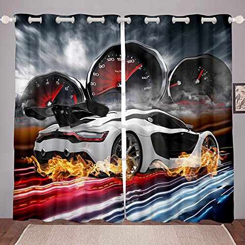Loussiesd Rennwagen Blickdichte Vorhänge Geschwindigkeit Sportwagen Dekorativ Vorhänge Für Jungen Kinder Jugendliche Männer Extremsport Thema Fenstervorhang 137x117cm Weiß Auto Schlafzimmer Dekor Loussiesd Rennwagen Blickdichte Vorhänge Geschwindigkeit Sportwagen Dekorativ Vorhänge Für Jungen Kinder Jugendliche Männer Extremsport Thema Fenstervorhang 137x117cm Weiß Auto Schlafzimmer Dekor von Loussiesd