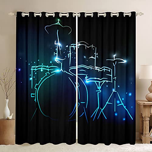 Loussiesd Rock Instrument Fenstervorhang 183x117cm Schlagzeug Blickdichte Vorhänge für Jungen Jugendliche Mann Musik Thema Kreative Fluoreszierende Vorhänge Mode Schlafzimmer Dekor Blau Loussiesd Rock Instrument Fenstervorhang 183x117cm Schlagzeug Blickdichte Vorhänge für Jungen Jugendliche Mann Musik Thema Kreative Fluoreszierende Vorhänge Mode Schlafzimmer Dekor Blau von Loussiesd