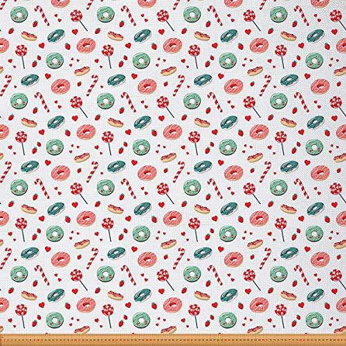 Loussiesd Süß Cupcakes Stoff von The Yard Donuts Lollipop Erdbeere Muster Polsterstoff für Stühle Chocolate Donut Dekostoff für Polster und Heimwerkerprojekte Rosa Grün 92x150cm Loussiesd Süß Cupcakes Stoff von The Yard Donuts Lollipop Erdbeere Muster Polsterstoff für Stühle Chocolate Donut Dekostoff für Polster und Heimwerkerprojekte Rosa Grün 92x150cm von Loussiesd