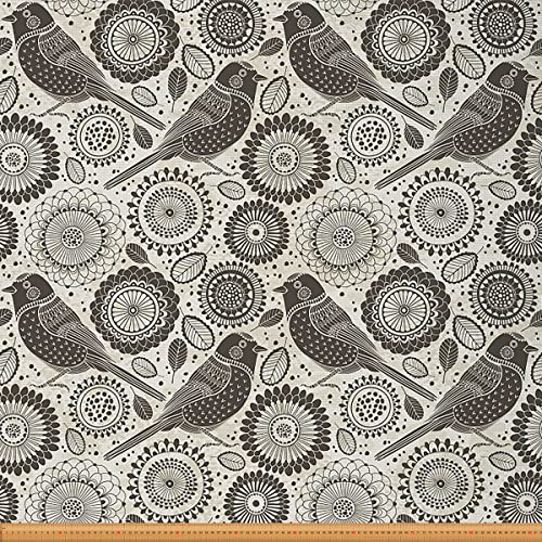 Loussiesd Vogel Polsterstoff für Stühle süße Vögel Blumenstoff Meterware Retro Stil Blumenkreismuster dekorativer Stoff für Polsterung und Heimwerkerprojekte DIY Stoff 276x150cm grau Loussiesd Vogel Polsterstoff für Stühle süße Vögel Blumenstoff Meterware Retro Stil Blumenkreismuster dekorativer Stoff für Polsterung und Heimwerkerprojekte DIY Stoff 276x150cm grau von Loussiesd