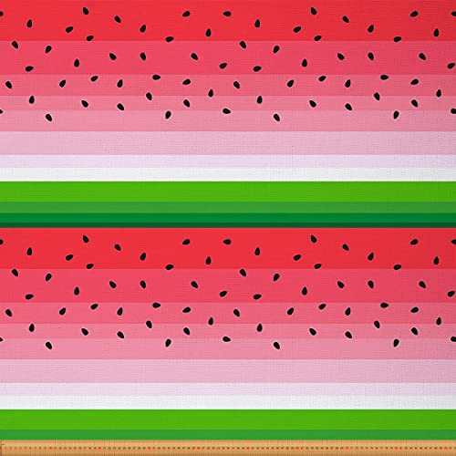 Loussiesd Wassermelon Polsterstoff von The Yard Wassermelon Rot Grün Gestreift Dekostoff für Polster und Heimwerkerprojekte Summer Obst Drucken Wasserdicht Draussen Stoff 184x150cm von Loussiesd