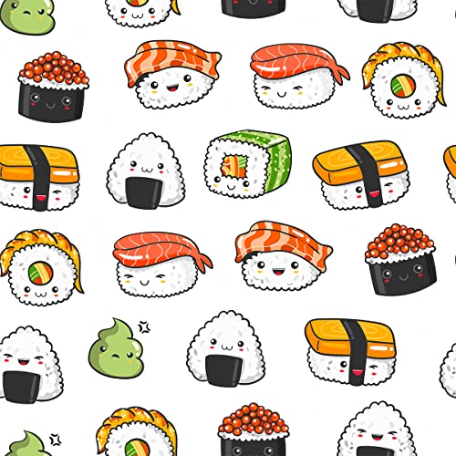 Niedlicher Sushi-Polsterstoff von The Yard, Sushi-Stoff im japanischen Stil für Polsterung und DIY-Projekte, Cartoon-schöner wasserdichter Outdoor-Stoff, 92 x 150 cm, Weiß-Orange Niedlicher Sushi-Polsterstoff von The Yard, Sushi-Stoff im japanischen Stil für Polsterung und DIY-Projekte, Cartoon-schöner wasserdichter Outdoor-Stoff, 92 x 150 cm, Weiß-Orange von Loussiesd