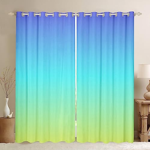 Ombre Blickdichte Vorhänge Bunt Ombre Fenstervorhang 137x117cm Kinder Kleinkind Regenbogen Vorhänge Luxus Modern Vorhänge Vorhänge Sammlung für Wohnzimmer von Loussiesd