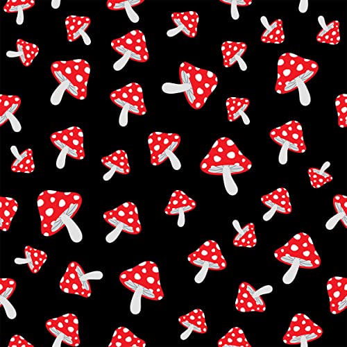 Loussiesd Pilz Stoff,Meterware,niedliche Pilze,Kawaii,botanische Pflanzen,Polsterstoff für Stühle,Karikatur natürlicher,Wilder Pilz,dekorativer wasserdichter Outdoor Stoff,92x160cm,rot schwarz Loussiesd Pilz Stoff,Meterware,niedliche Pilze,Kawaii,botanische Pflanzen,Polsterstoff für Stühle,Karikatur natürlicher,Wilder Pilz,dekorativer wasserdichter Outdoor Stoff,92x160cm,rot schwarz von Loussiesd