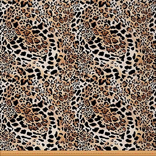 Loussiesd Polsterstoff mit Leopardenmuster Meterware Dekostoff mit Safari Gepardenmuster für Polster und Heimwerkerprojekte brauner wasserdichter Outdoor Stoff mit Wildtieren 276x150cm grau von Loussiesd