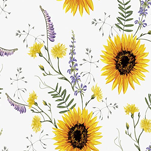 Sonnenblumen Polsterstoff für Stühle,süßer rustikaler Blumendruck für den Außenbereich,Meterware,Bauernhaus Blütenblumen,Dekorationsstoff für Polster und Heimwerkerprojekte,92x160cm,Weiß,Gelb Sonnenblumen Polsterstoff für Stühle,süßer rustikaler Blumendruck für den Außenbereich,Meterware,Bauernhaus Blütenblumen,Dekorationsstoff für Polster und Heimwerkerprojekte,92x160cm,Weiß,Gelb von Loussiesd