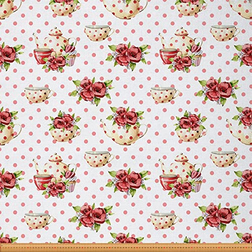 Loussiesd Teetassen Möbelstoff Meterware Jahrgang Polka Dots Blumen Möbelstoff für Stühle Nachmittagstee Stil Dekorativer wasserdichter Outdoor Stoff 92x150cm Rot Weiß Loussiesd Teetassen Möbelstoff Meterware Jahrgang Polka Dots Blumen Möbelstoff für Stühle Nachmittagstee Stil Dekorativer wasserdichter Outdoor Stoff 92x150cm Rot Weiß von Loussiesd
