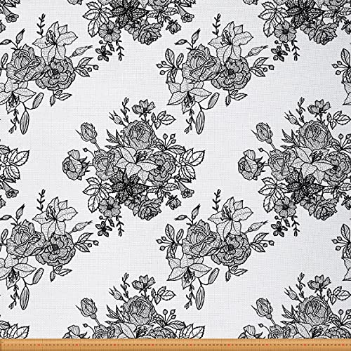 Vintage Blumenstoff Meterware exotisches viktorianisches botanisches Thema Polsterstoff für Stühle und Heimwerkerprojekte Rosen Tintenzeichnung dekorativer wasserdichter Stoff 92x150cm schwarz weiß Vintage Blumenstoff Meterware exotisches viktorianisches botanisches Thema Polsterstoff für Stühle und Heimwerkerprojekte Rosen Tintenzeichnung dekorativer wasserdichter Stoff 92x150cm schwarz weiß von Loussiesd
