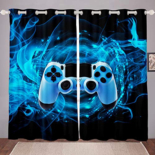 Vorhänge für Spiele, Schlafzimmer, Wohnzimmer, Spielzimmer, Verdunklungsvorhänge, Kinder, Jungen, Videospiel, Gamepad, wärmeisoliert, Fenstervorhänge, Konsole, Spielkonsole, Vorhang, blau, W46 x L54 Vorhänge für Spiele, Schlafzimmer, Wohnzimmer, Spielzimmer, Verdunklungsvorhänge, Kinder, Jungen, Videospiel, Gamepad, wärmeisoliert, Fenstervorhänge, Konsole, Spielkonsole, Vorhang, blau, W46 x L54 von Loussiesd
