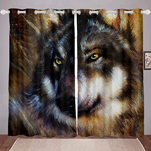 Wolf Fenstervorhang Safari Tiermuster Vorstehend Cooler Wildlife Stil Verdunkelungsvorhänge Wilder Wolf Blickdichte Vorhänge 2 Panel Set 175x140cm Wolf Fenstervorhang Safari Tiermuster Vorstehend Cooler Wildlife Stil Verdunkelungsvorhänge Wilder Wolf Blickdichte Vorhänge 2 Panel Set 175x140cm von Loussiesd