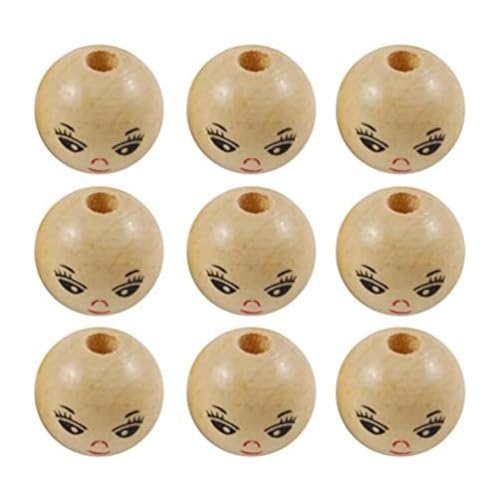 Louttary 100 Stück Gesichts-Abstandsperlen, Runde Holzperlen, Geeignet für die Herstellung Von Armbändern und Halsketten, 22 mm Louttary 100 Stück Gesichts-Abstandsperlen, Runde Holzperlen, Geeignet für die Herstellung Von Armbändern und Halsketten, 22 mm von Louttary