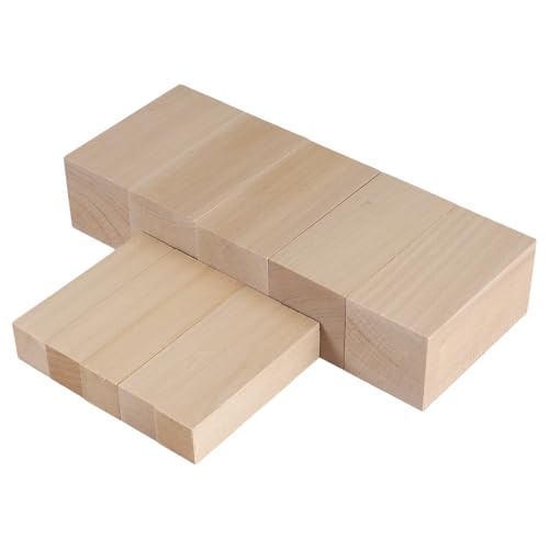 Louttary 10Pack Lindenholz SchnitzblöCke Satz Whittling Rohlinge AnfäNger Unfertige Whittling BlöCke Schnitzblock Satz (5L + 5S) von Louttary