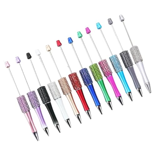 Louttary 12-Teiliger Diamant-Perlenstift DIY Perlenstifte Kugelschreiber Studentenbedarf Kunststoff zum Schreiben für Schule und Büro von Louttary