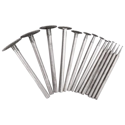 Louttary 14-teiliges Diamant-Schleifbohrer-Set – Schaft von 3/32 Zoll für Anpassung, Zubehör für Drehwerkzeuge, hohe Präzision von Louttary