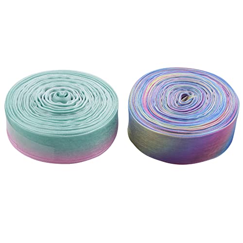 Louttary 2 Rollen mit 50 Yards pro 1 Zoll Pailletten Verpackung Handwerk Haar Party Hochzeit Dekoration Zubehör A von Louttary