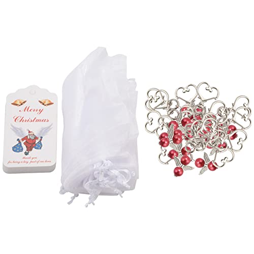 Louttary 20 Stück Schlüsselanhänger für Hochzeit, Taufe, Mini-Andenken, Flügel, dekorativ, Rot von Louttary