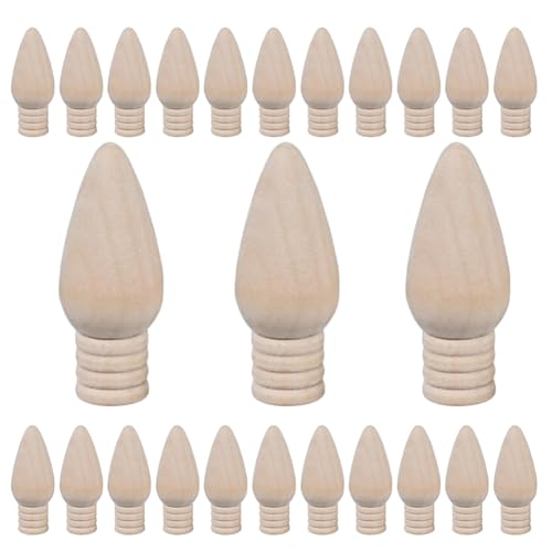 Louttary 25 Stück -Weihnachtsglühbirnen, Unlackierte Holzornamente zum Basteln und Zur Versorgung Von Weihnachtsbäumen, 2 Hoch, Langlebig Louttary 25 Stück -Weihnachtsglühbirnen, Unlackierte Holzornamente zum Basteln und Zur Versorgung Von Weihnachtsbäumen, 2 Hoch, Langlebig von Louttary