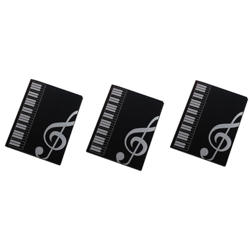 Louttary 3 Stück Notenmappe, Musikmappe, Klavier-Notenmappe, geeignet für A4, Chor-Mappe, beschreibbar und abnehmbar, einfache Installation, D von Louttary