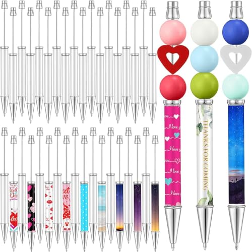Louttary 36 Stück Sublimations-Kugelschreiber mit Perlen, Metallische Schwarze Tintenstifte, DIY-Kugelschreiber mit Wärmeübertragung, Schulbedarf, Einfach zu Verwenden Louttary 36 Stück Sublimations-Kugelschreiber mit Perlen, Metallische Schwarze Tintenstifte, DIY-Kugelschreiber mit Wärmeübertragung, Schulbedarf, Einfach zu Verwenden von Louttary
