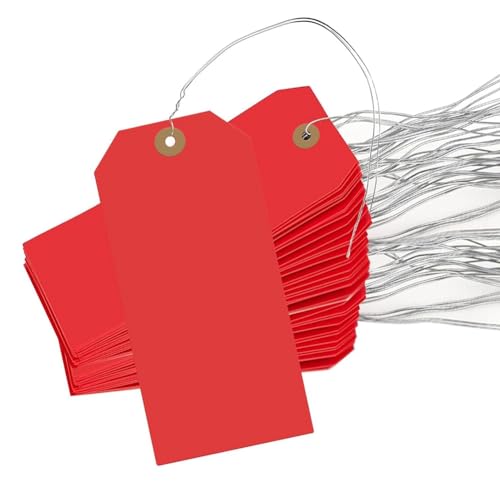 Louttary 400 Leere Versandetiketten, 4,75 X 2,35 Großer Etikettenaufhänger mit Verstärkten Löchern und Draht, Produktetiketten für Schmuck und Bekleidung, Einfache Installation Louttary 400 Leere Versandetiketten, 4,75 X 2,35 Großer Etikettenaufhänger mit Verstärkten Löchern und Draht, Produktetiketten für Schmuck und Bekleidung, Einfache Installation von Louttary