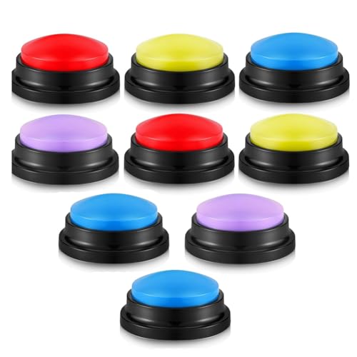 Louttary 8 Stück Response Buzzers Knopf Antwort Buzzer Game Show Buzzer Knopf registrierbar Klassenzimmer Buzzer für die Weihnachtsmannschaftsfeier von Louttary