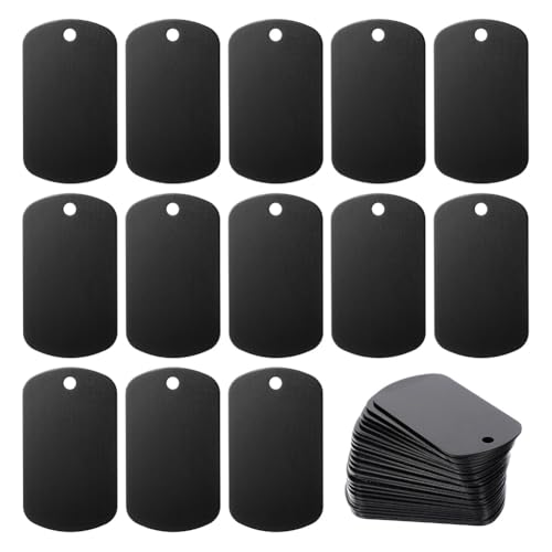 Louttary Aluminiumstempel, Weiß, Gravur, Blankoetiketten, 25 Stück, weiße Gravur, Etiketten, Visitenkarte aus Metall, DIY-Projekte von Louttary