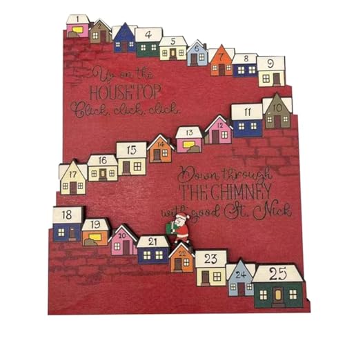 Louttary Kalender aus Holz für Urlaubsgeschenke, Dekoration, Countdown-Set, Ankunftskalender aus Holz von Louttary
