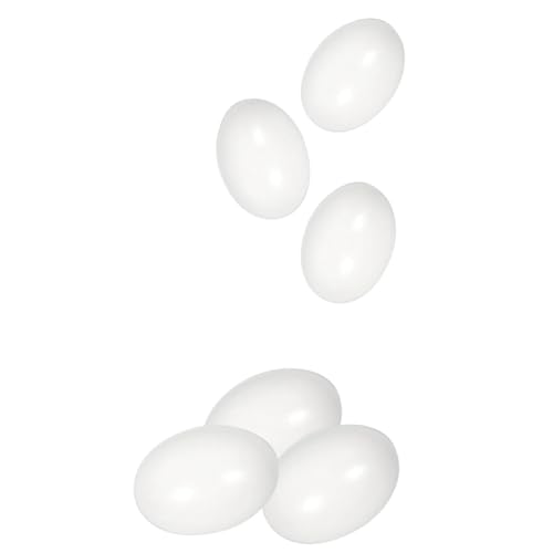 Louttary Kunsteier Aus, Weiße Holzeier, Perfekt für Osterbasteleien, Dekorationen und Eiersuchen, 2,3 (6er-Pack) von Louttary