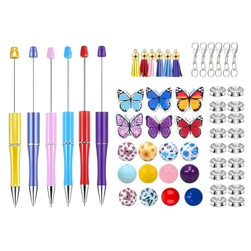 Louttary Kunststoff-Kugelschreiber für Damen, ideal für Büro, Handwerk und Heimwerker. Perlen-Set mit Perlen und Kristallen. von Louttary