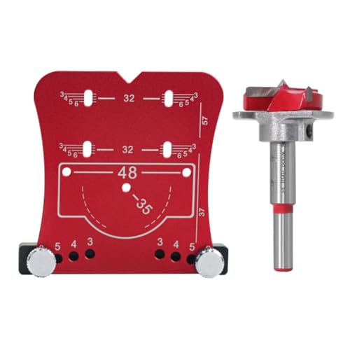 Louttary Lochwerkzeug für Scharnierlochöffner für Holzbearbeitung von 35 mm, Lochfinder und Begrenzungsrahmen, Bohren und Scharniere, ein Set von Louttary