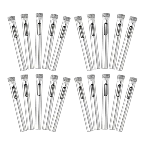 Louttary Packung mit 20 Diamantbohrern, Diamant-Lochsägen-Set, 6 mm (1/4 Zoll) für Glas, Porzellan, Keramikfliesen und Marmor von Louttary