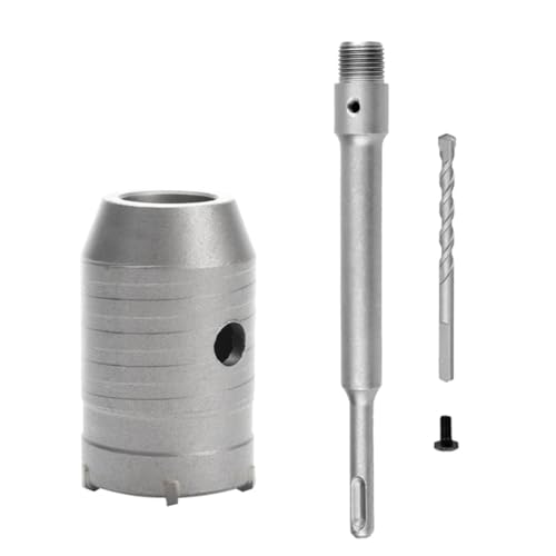 Louttary SDS Plus Bohrhammer Lochsäge Wandbohrer-Set Schneidwerkzeuge mit runder Welle, Beton, Zement, Stein, Radöffner, 45 mm von Louttary