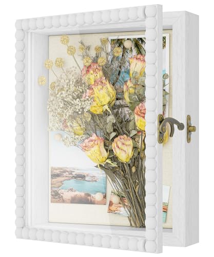 Love-KANKEI Bilderrahmen zum befüllen 20x25cm, 3D Bilderrahmen tiefer 3.6cm, Objektrahmen Holz, 3D Rahmen mit Vintage-Verschluss und Holzperlen für Tickets Fotos Geschenk, Weiß Love-KANKEI Bilderrahmen zum befüllen 20x25cm, 3D Bilderrahmen tiefer 3.6cm, Objektrahmen Holz, 3D Rahmen mit Vintage-Verschluss und Holzperlen für Tickets Fotos Geschenk, Weiß von Love-KANKEI