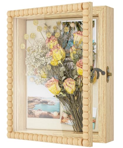 Love-KANKEI Bilderrahmen zum befüllen 20x25cm, 3D Bilderrahmen tiefer 3.6cm, Objektrahmen Holz, 3D Rahmen mit Vintage-Verschluss und Holzperlen für Tickets Fotos Geschenk Naturholz Love-KANKEI Bilderrahmen zum befüllen 20x25cm, 3D Bilderrahmen tiefer 3.6cm, Objektrahmen Holz, 3D Rahmen mit Vintage-Verschluss und Holzperlen für Tickets Fotos Geschenk Naturholz von Love-KANKEI