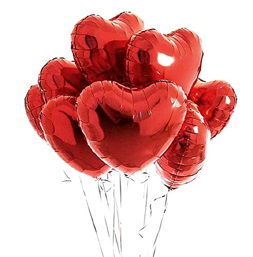 LoveLegis 10 Herzballons - Luftballons - rot - 46 x 43 cm - Valentinstag - Geburtstag - Neujahr - Party - Dekoration - Freundin - Freund von LoveLegis